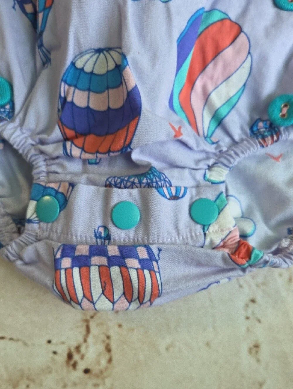 Wildflowers Lavender Hot Air Balloon Ruffle One-Piece